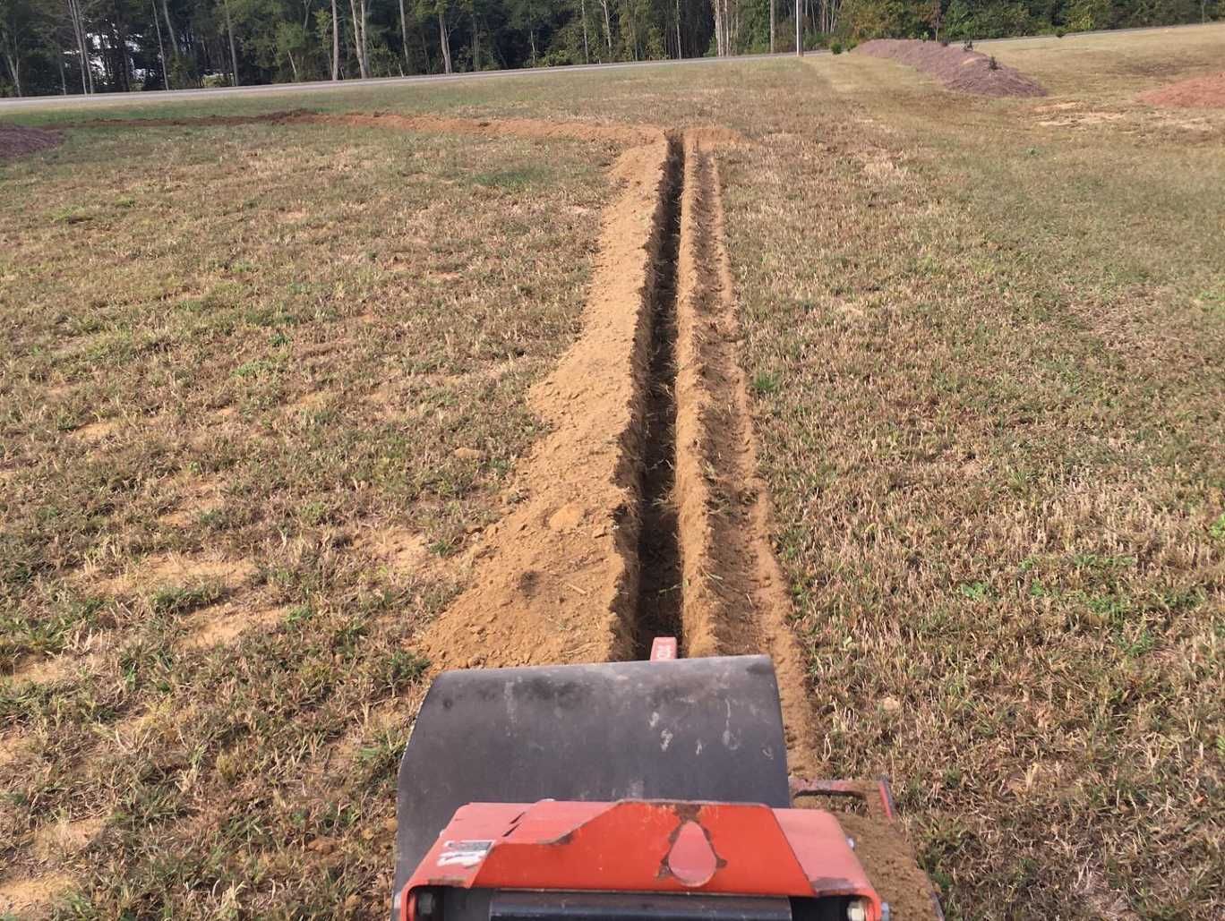 Drainage trench and pipe work